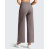 image:imageG4Free Ribbed Ankle Pants for Women 78 Length Wide Leg Yoga Pants with Pockets Casual TravelTaupe
