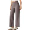 image:imageG4Free Ribbed Ankle Pants for Women 78 Length Wide Leg Yoga Pants with Pockets Casual TravelTaupe