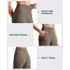 image:imageG4Free Ribbed Bermuda Shorts for Women 1011 High Waisted Crossover Shorts with Pockets for Workout Casual SummerDark Brown