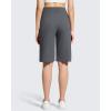 image:imageG4Free Ribbed Bermuda Shorts for Women 1011 High Waisted Crossover Shorts with Pockets for Workout Casual SummerDark Gray