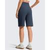 image:imageG4Free Ribbed Bermuda Shorts for Women 1011 High Waisted Crossover Shorts with Pockets for Workout Casual SummerDark Navy