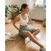 image:imageG4Free Ribbed Bermuda Shorts for Women 1011 High Waisted Crossover Shorts with Pockets for Workout Casual SummerGray Olive