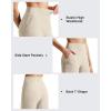image:imageG4Free Ribbed Bermuda Shorts for Women 1011 High Waisted Crossover Shorts with Pockets for Workout Casual SummerLight Khaki