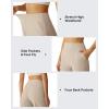 image:imageG4Free Ribbed Bermuda Shorts for Women 1011 High Waisted Crossover Shorts with Pockets for Workout Casual SummerLight Khaki