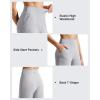 image:imageG4Free Ribbed Bermuda Shorts for Women 1011 High Waisted Crossover Shorts with Pockets for Workout Casual SummerSilver Gray