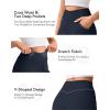image:imageG4Free Ribbed Wide Leg Pants Women Breathable Stretchy Lightweight Cross Waist Yoga Pants with PocketsDark Navy