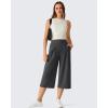 image:imageG4Free ShiftReady Capri Pants for Women 18  Pull On Wide Leg Dressy Pants Casual PantsTravel Dress Work SummerDark Gray