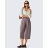 image:imageG4Free ShiftReady Capri Pants for Women 18  Pull On Wide Leg Dressy Pants Casual PantsTravel Dress Work SummerTaupe