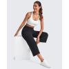 image:imageG4Free Smoofit Capri Pants for Women Wide Leg Yoga Pants High Waist Summer Travel Casual Pants with PocketsBlack