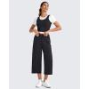 image:imageG4Free Smoofit Capri Pants for Women Wide Leg Yoga Pants High Waist Summer Travel Casual Pants with PocketsBlack