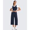 image:imageG4Free Smoofit Capri Pants for Women Wide Leg Yoga Pants High Waist Summer Travel Casual Pants with PocketsDark Blue