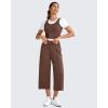 image:imageG4Free Smoofit Capri Pants for Women Wide Leg Yoga Pants High Waist Summer Travel Casual Pants with PocketsDark Coffee