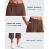 image:imageG4Free Smoofit Capri Pants for Women Wide Leg Yoga Pants High Waist Summer Travel Casual Pants with PocketsDark Coffee
