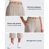 image:imageG4Free Smoofit Capri Pants for Women Wide Leg Yoga Pants High Waist Summer Travel Casual Pants with PocketsLight Khaki