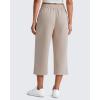 image:imageG4Free Smoofit Capri Pants for Women Wide Leg Yoga Pants High Waist Summer Travel Casual Pants with PocketsLight Khaki