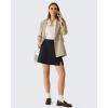image:imageG4Free Smoofit Modal Soft Casual Skirts for Women  15 A Line Elastic High Waisted Cute Front Slit Work Skirt with PocketsBlack