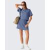 image:imageG4Free Smoofit Modal Soft Casual Skirts for Women  15 A Line Elastic High Waisted Cute Front Slit Work Skirt with PocketsDenim Blue