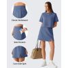 image:imageG4Free Smoofit Modal Soft Casual Skirts for Women  15 A Line Elastic High Waisted Cute Front Slit Work Skirt with PocketsDenim Blue
