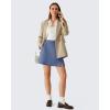 image:imageG4Free Smoofit Modal Soft Casual Skirts for Women  15 A Line Elastic High Waisted Cute Front Slit Work Skirt with PocketsDenim Blue