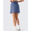image:imageG4Free Smoofit Modal Soft Casual Skirts for Women  15 A Line Elastic High Waisted Cute Front Slit Work Skirt with PocketsDenim Blue
