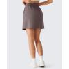 image:imageG4Free Smoofit Modal Soft Casual Skirts for Women  15 A Line Elastic High Waisted Cute Front Slit Work Skirt with PocketsTaupe