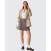 image:imageG4Free Smoofit Modal Soft Casual Skirts for Women  15 A Line Elastic High Waisted Cute Front Slit Work Skirt with PocketsTaupe