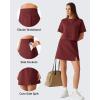 image:imageG4Free Smoofit Modal Soft Casual Skirts for Women  15 A Line Elastic High Waisted Cute Front Slit Work Skirt with PocketsWine