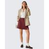 image:imageG4Free Smoofit Modal Soft Casual Skirts for Women  15 A Line Elastic High Waisted Cute Front Slit Work Skirt with PocketsWine