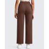 image:imageG4Free Smoofit Modal Soft Wide Leg Pants for Women Elastic Waist 78 Length Ankle Casual Dressy SweatpantsCoffee Brown