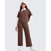 image:imageG4Free Smoofit Modal Soft Wide Leg Pants for Women Elastic Waist 78 Length Ankle Casual Dressy SweatpantsCoffee Brown