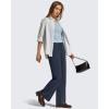 image:imageG4Free Womens Ribbed Knit Wide Leg Pants with Pockets Lightweight Stretchy Yoga Pants Casual LoungeDark Blue