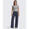 image:imageG4Free Womens Ribbed Knit Wide Leg Pants with Pockets Lightweight Stretchy Yoga Pants Casual LoungeDark Blue