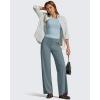 image:imageG4Free Womens Ribbed Knit Wide Leg Pants with Pockets Lightweight Stretchy Yoga Pants Casual LoungeGray Blue
