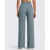 image:imageG4Free Womens Ribbed Knit Wide Leg Pants with Pockets Lightweight Stretchy Yoga Pants Casual LoungeGray Blue