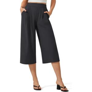 image:imageG4Free ShiftReady Capri Pants for Women 18  Pull On Wide Leg Dressy Pants Casual PantsTravel Dress Work SummerBlack