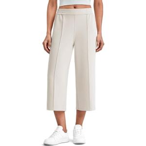 image:imageG4Free Smoofit Capri Pants for Women Wide Leg Yoga Pants High Waist Summer Travel Casual Pants with PocketsIvory