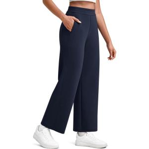 image:imageG4Free Smoofit Modal Soft Wide Leg Pants for Women Elastic Waist 78 Length Ankle Casual Dressy SweatpantsDark Blue