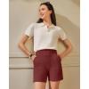 image:imageG4Free EverGoing Womens Wide Leg Shorts High Waisted 4  5Casual Comfy Shorts with Pockets for Yoga Workout LoungeDark Burgundy