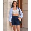 image:imageG4Free EverGoing Womens Wide Leg Shorts High Waisted 4  5Casual Comfy Shorts with Pockets for Yoga Workout LoungeDark Navy