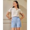 image:imageG4Free EverGoing Womens Wide Leg Shorts High Waisted 4  5Casual Comfy Shorts with Pockets for Yoga Workout LoungeLight Denim