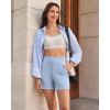 image:imageG4Free EverGoing Womens Wide Leg Shorts High Waisted 4  5Casual Comfy Shorts with Pockets for Yoga Workout LoungeLight Denim