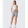 image:imageG4Free EverGoing Womens Wide Leg Shorts High Waisted 4  5Casual Comfy Shorts with Pockets for Yoga Workout LoungeLight Gray