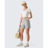 image:imageG4Free EverGoing Womens Wide Leg Shorts High Waisted 4  5Casual Comfy Shorts with Pockets for Yoga Workout LoungeLight Gray