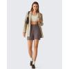 image:imageG4Free EverGoing Womens Wide Leg Shorts High Waisted 4  5Casual Comfy Shorts with Pockets for Yoga Workout LoungeTaupe