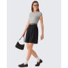 image:imageG4Free ShiftReady Shorts for Women Dressy Casual 7  High Waisted Wide Leg Pleated Shorts with PocketsBlack Pinstripe