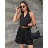 image:imageG4Free ShiftReady Shorts for Women Dressy Casual 7  High Waisted Wide Leg Pleated Shorts with PocketsBlack Pinstripe