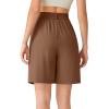 image:imageG4Free ShiftReady Shorts for Women Dressy Casual 7  High Waisted Wide Leg Pleated Shorts with PocketsDark Coffee