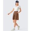 image:imageG4Free ShiftReady Shorts for Women Dressy Casual 7  High Waisted Wide Leg Pleated Shorts with PocketsDark Coffee