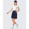 image:imageG4Free ShiftReady Shorts for Women Dressy Casual 7  High Waisted Wide Leg Pleated Shorts with PocketsDark Navy Pinstripe