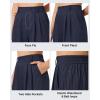 image:imageG4Free ShiftReady Shorts for Women Dressy Casual 7  High Waisted Wide Leg Pleated Shorts with PocketsDark Navy Pinstripe